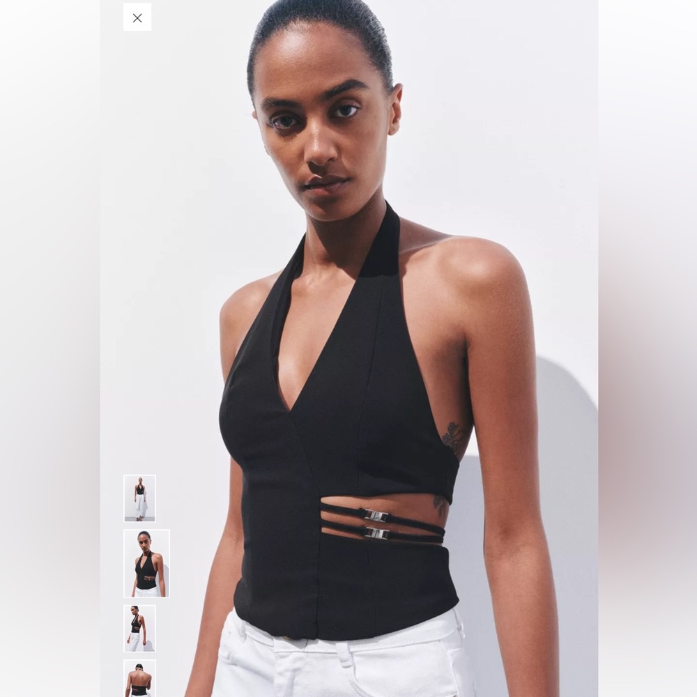 Zara Black Halter Top